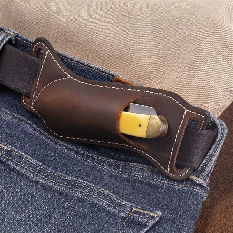 Edc Carry Knife - Outdoor EDC-Messerholster/Tasche aus Echtem Leder zur